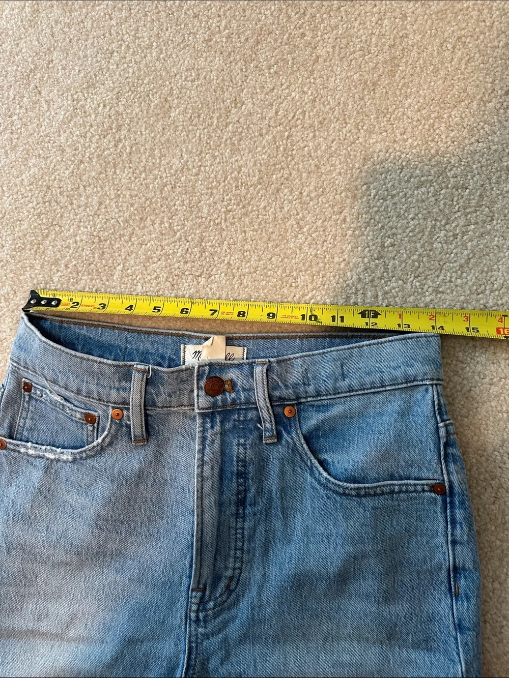 Madewell Light Blue Distressed Straight Leg Jeans